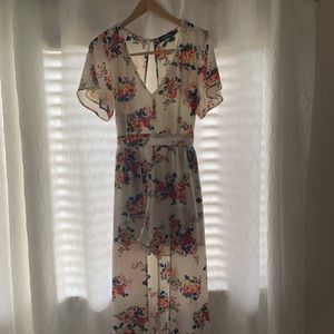 Crystal Sky Cream Floral Romper